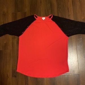 LulaRoe Randy with Black Lace Sleeves